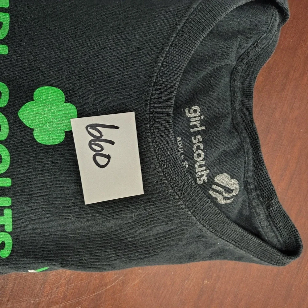 Girl Scouts Robotics Graphic T-Shirt Black Adult Small STEM Crew Neck Short Slv
